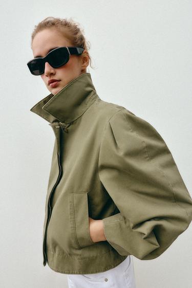 WASHED-EFFECT SHORT JACKET - Khaki by Zara - Image 4