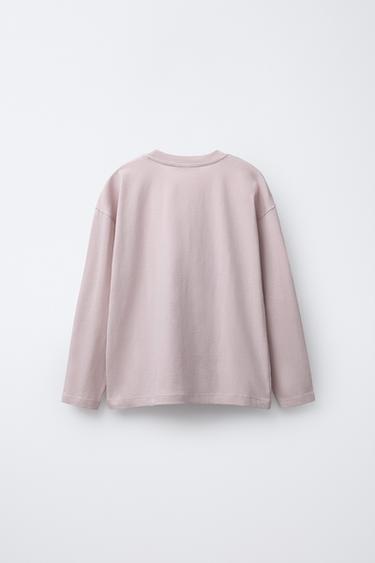LOT DE TROIS T-SHIRTS UNIS ET RAYÉS - Gris de Zara - Image 2