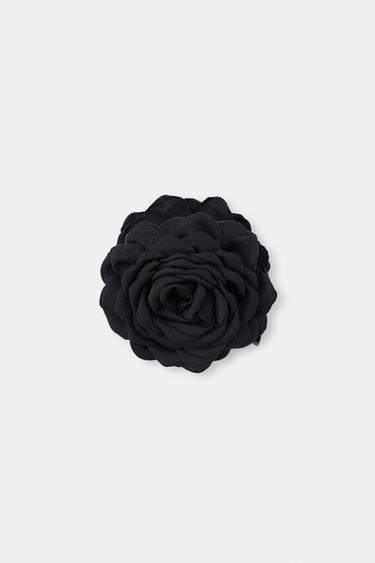 Zara FLOWER HAIR CLIP - Black