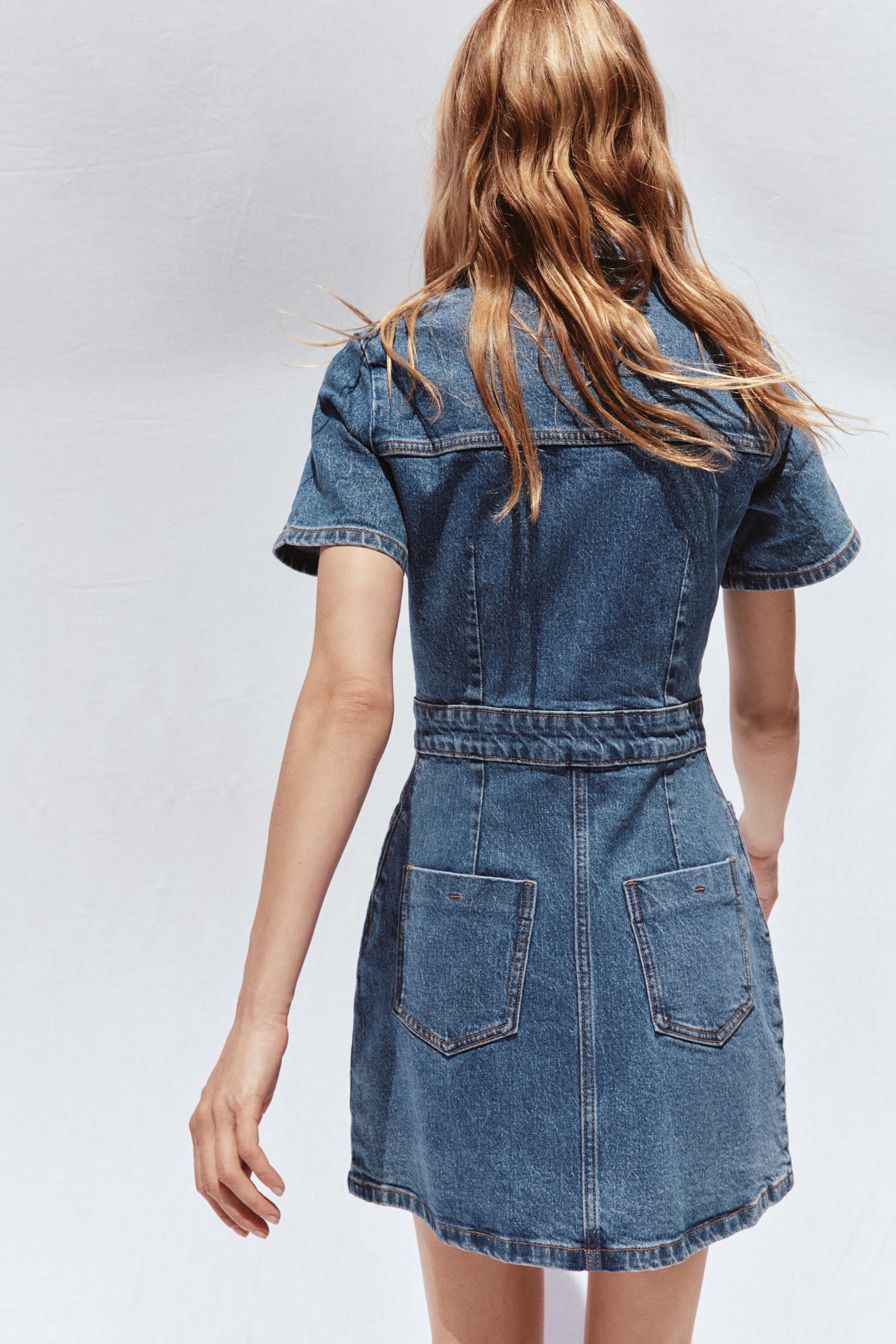 ★ZARA★ Z1975 MINI DENIM SHORT SLEEVE DRESS ZARA Z1975 FITTED DENIM MINI DRESS | eBay