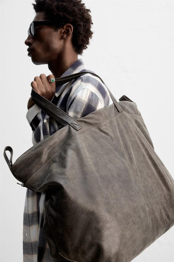 SAC CABAS EN CUIR - Noir | ZARA France