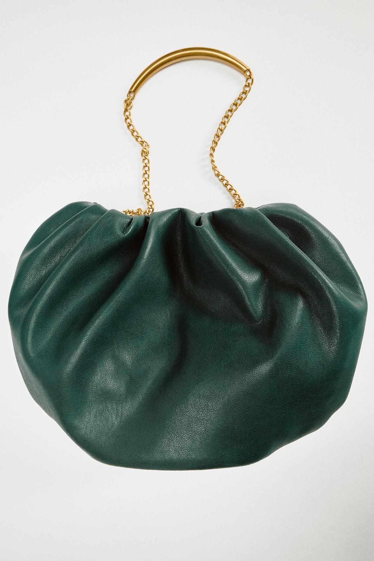 CHAIN DETAIL SHOULDER BAG — Green