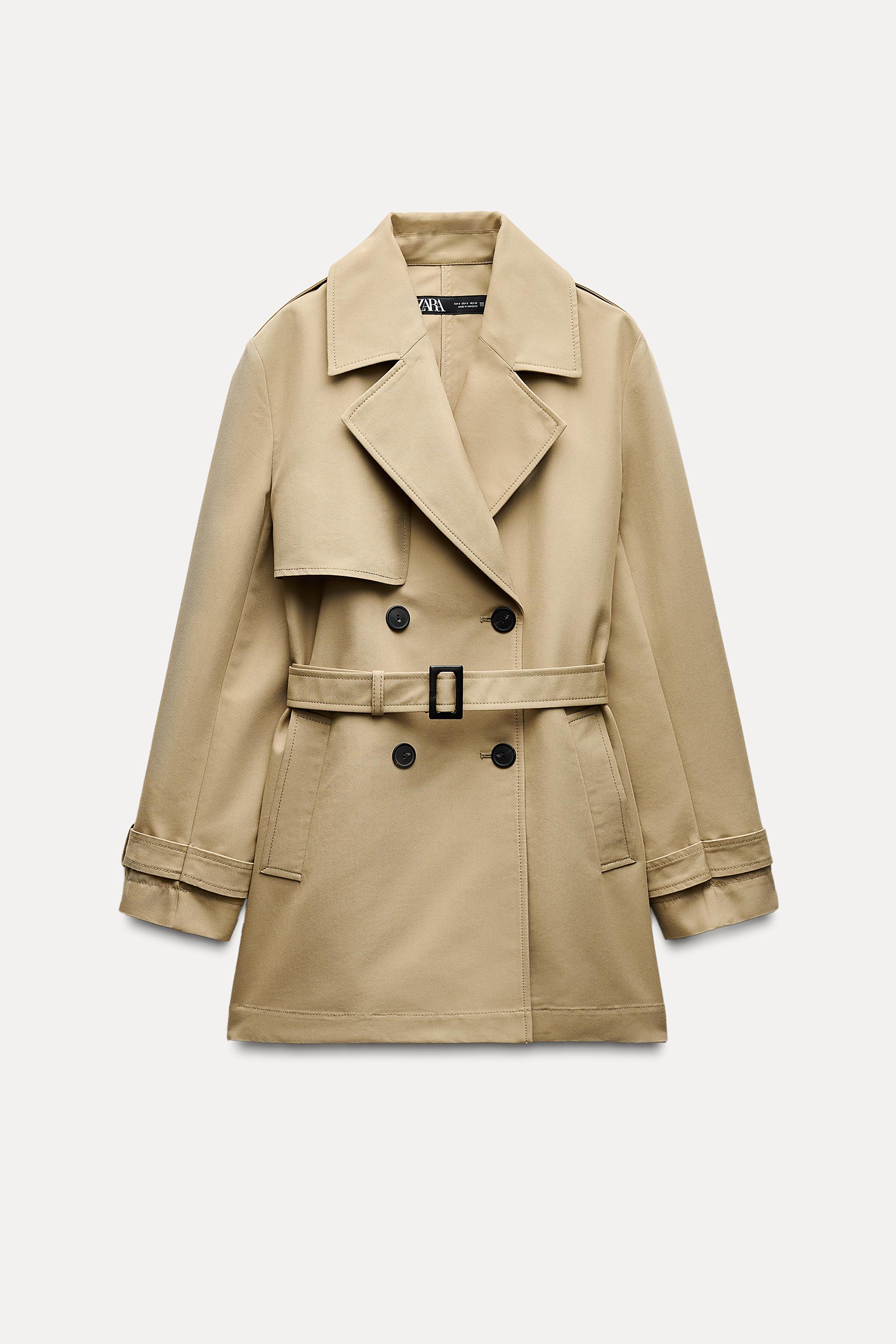 Camel trench coat zara online