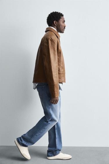 BLOUSON EN CUIR ÉDITION LIMITÉE - Marron de Zara - Image 6