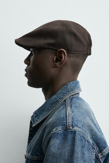 HOUNDSTOOTH BERET - Brown by Zara - Image 1