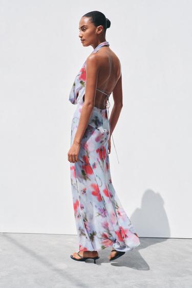 PRINTED HALTER MIDI DRESS - Multicoloured by Zara - Image 2