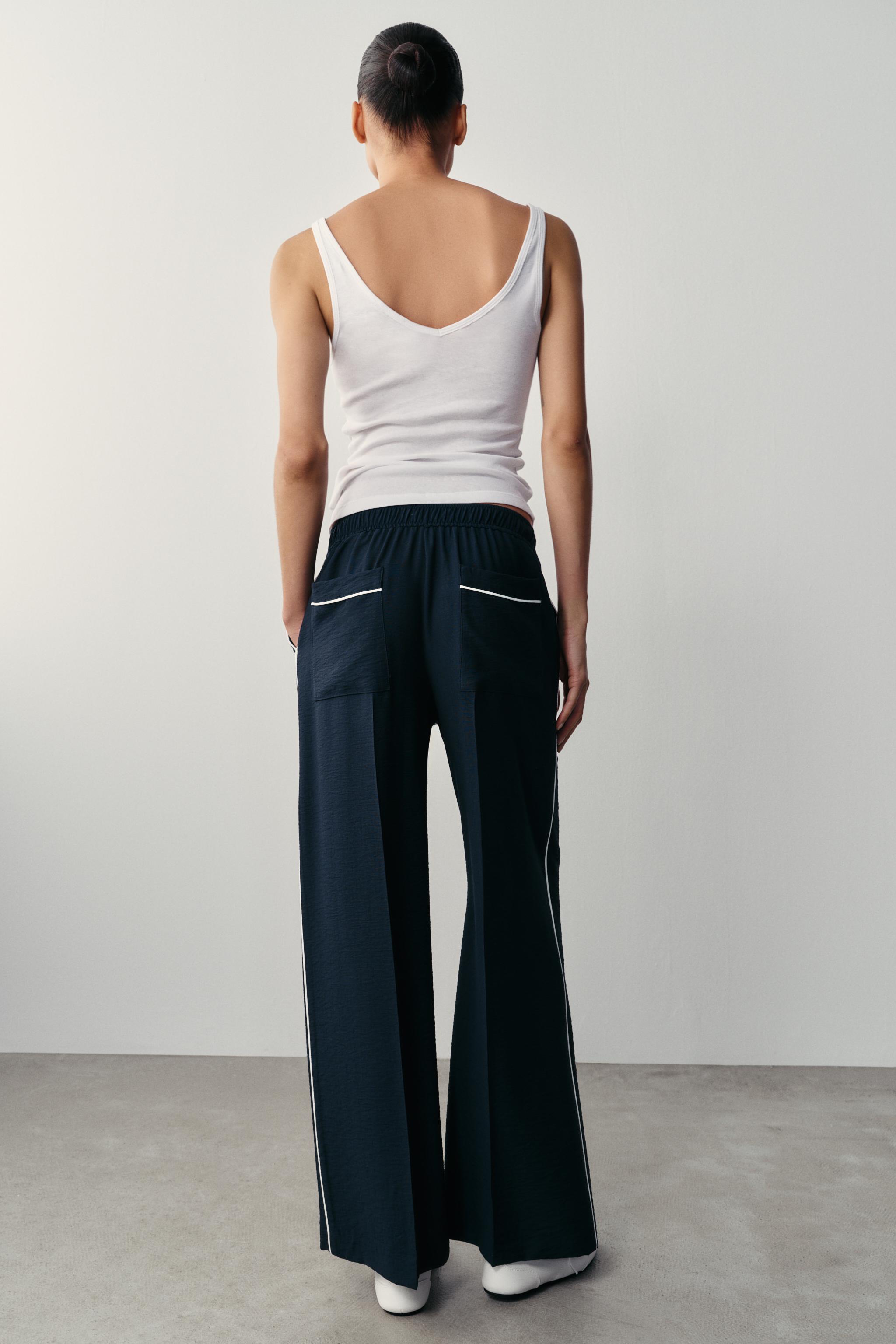 Zara Kontrast Biyeli Pantolon görsel 6