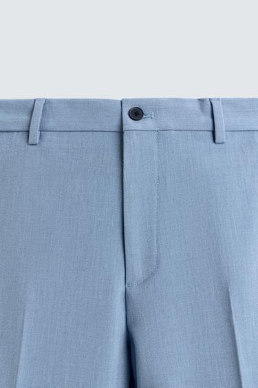 PANTALON DE COSTUME STRUCTURÉ CONFORT - Bleu ciel de Zara - Image 6