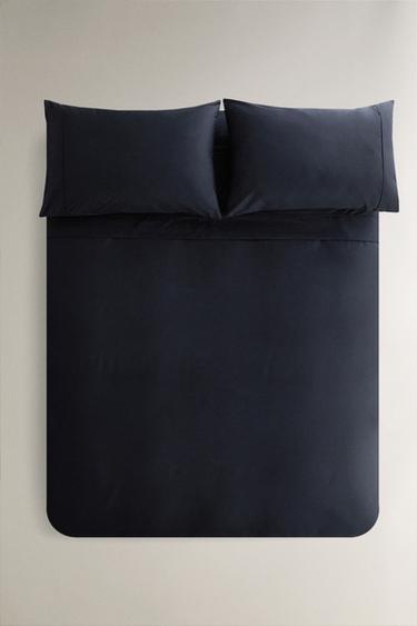 PERCALE DUVET COVER (300 THREAD COUNT) - Midnight blue by Zara - Image 0
