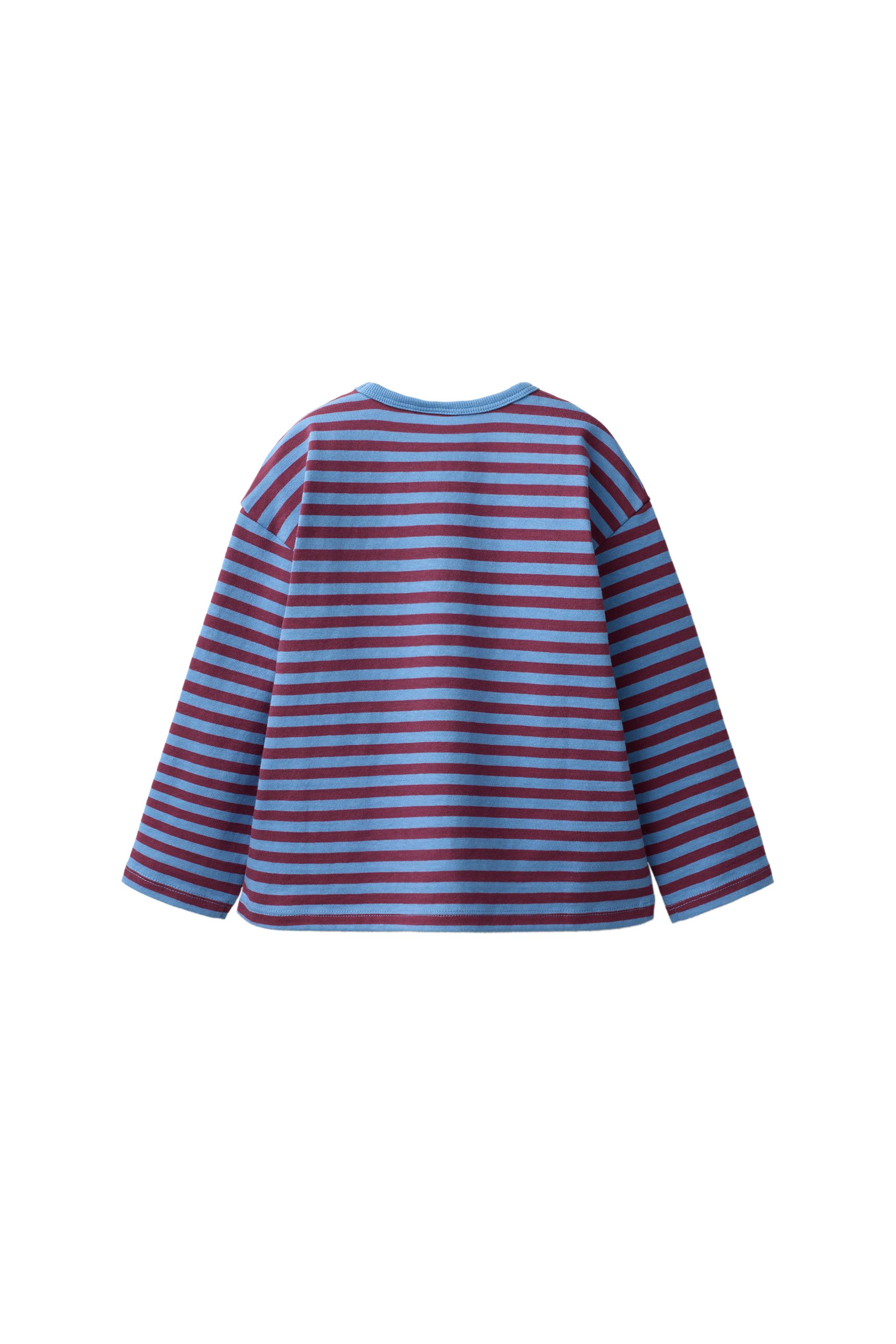EMBROIDERED HEART STRIPED T-SHIRT — 474