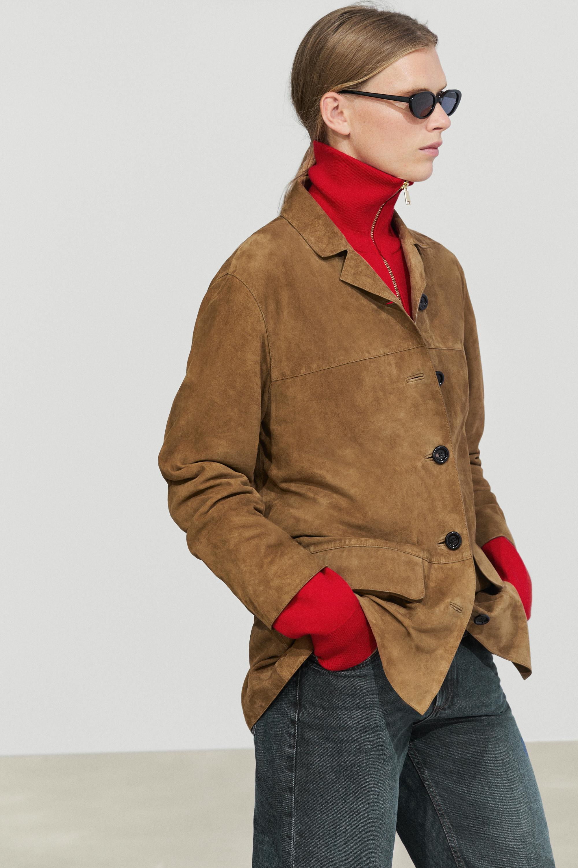 Blazer col en daim