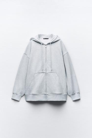 ТОЛСТОВКА С КАПЮШОНОМ — СЕРЫЙ С МЕЛАНЖЕВЫМ ЭФФЕКТОМ от Zara — изображение 0
