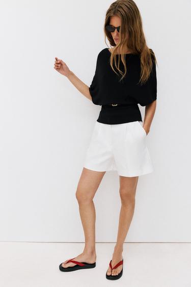 KNIT TOP WITH BELT - Black by Zara
