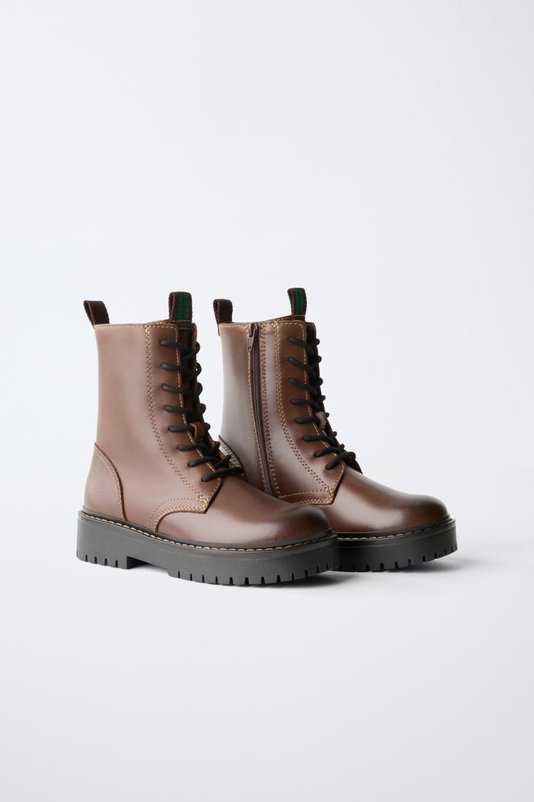 Botin cordones piel