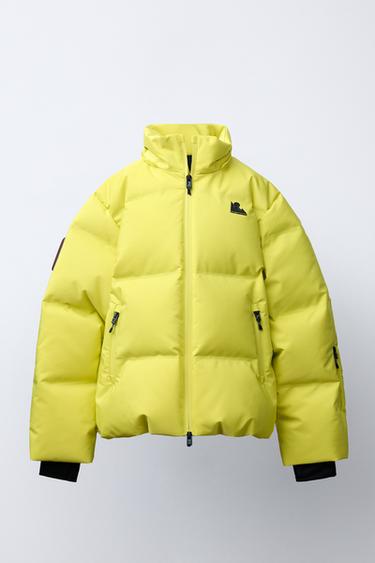DOUDOUNE 80% DUVET ET 20% PLUME CAPUCHE AMOVIBLE WATER RESISTANT ET COUPE-VENT SYSTÈME RECCO® COLLECTION SKI - Jaune fluo de Zara - Image 1