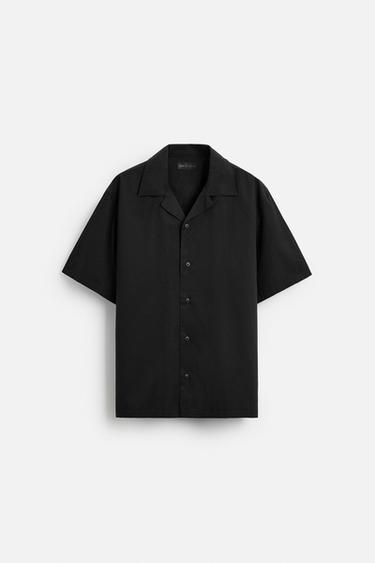 Zara LYOCELL - COTTON SHIRT - Black
