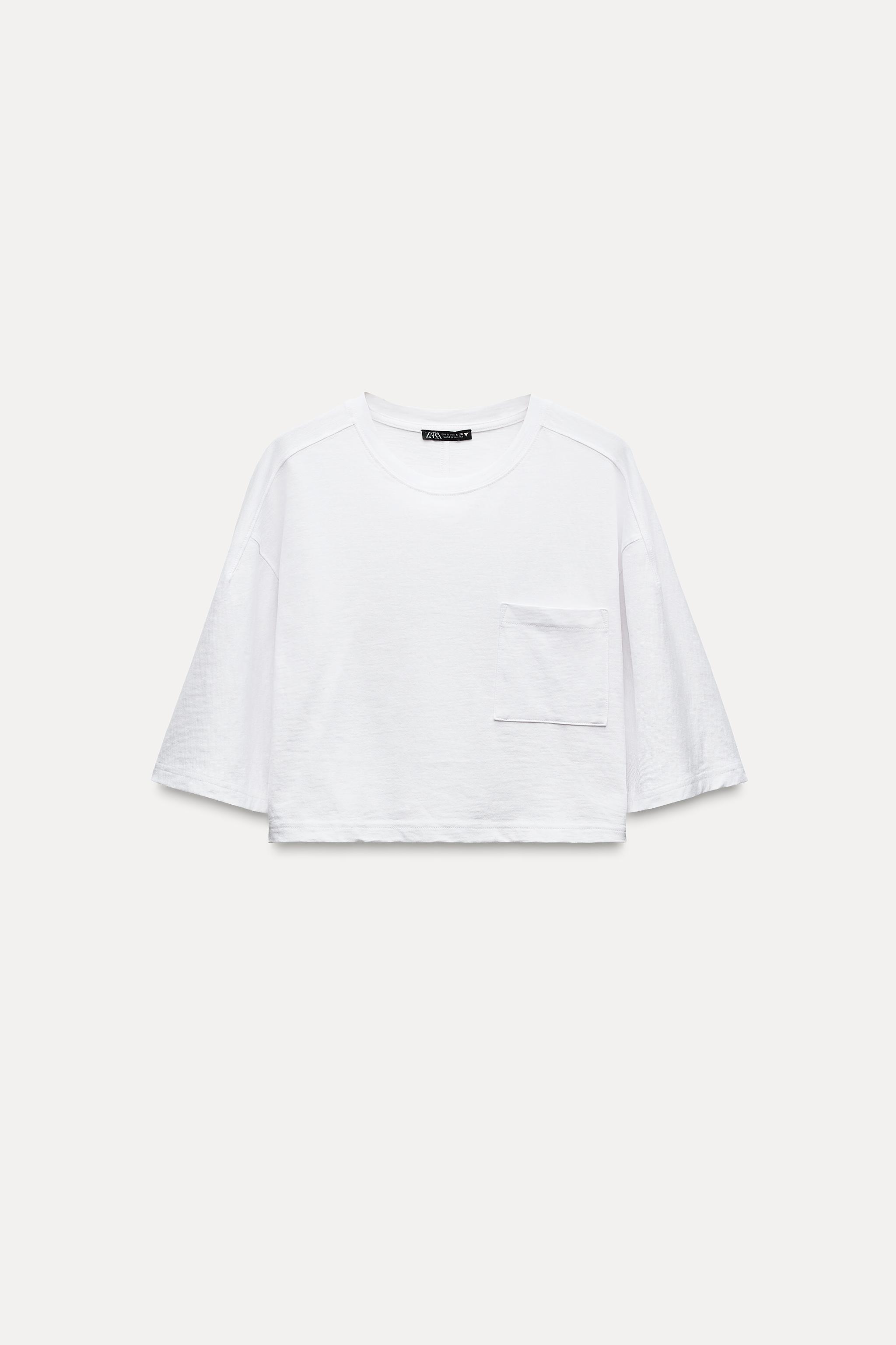 SLUB KNIT COTTON CROPPED T SHIRT