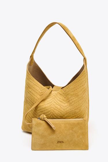 SAC TRESSÉ EN DAIM - Jaune de Zara - Image 5