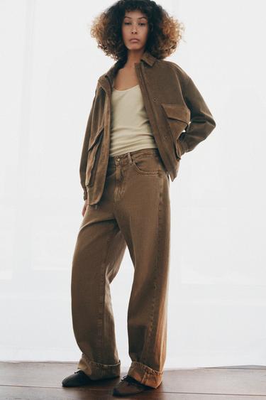 OVERSIZE SUEDE LEATHER JACKET ZW COLLECTION LIMITED EDITION - camel by Zara