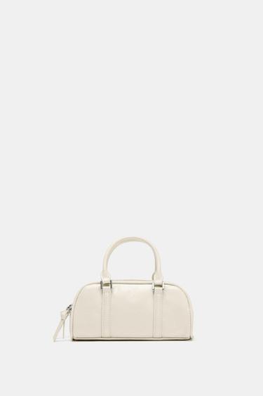 Zara MINI ZIPPED BOWLING BAG - Ecru