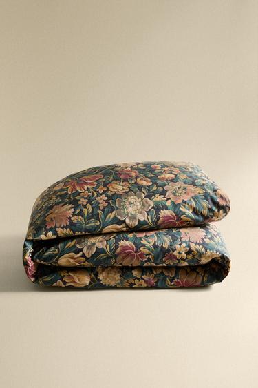 FLORAL PRINT DUVET COVER - MIDNIGHT BLUE by Zara - Image 4