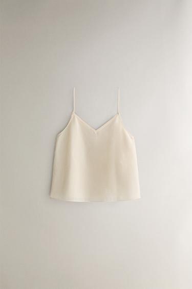 TOP SEDA ALGODÓN - Crudo de Zara