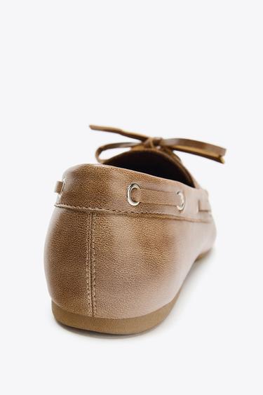 LACE-UP FLAT SHOES - Brown by Zara - Image 4