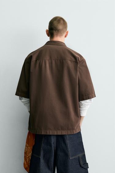 CHEMISE LAVÉE IMPRIMÉ BIMATIÈRE - Marron de Zara - Image 2
