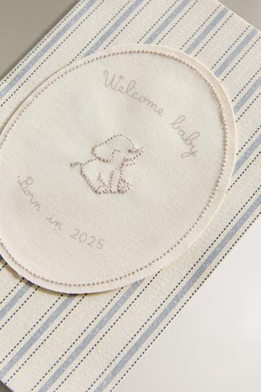 WELCOME BABY ELEPHANT CARD - Cream by Zara - Image 3