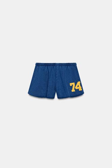 Zara FLAMÉ DRAWSTRING SHORTS - Blue