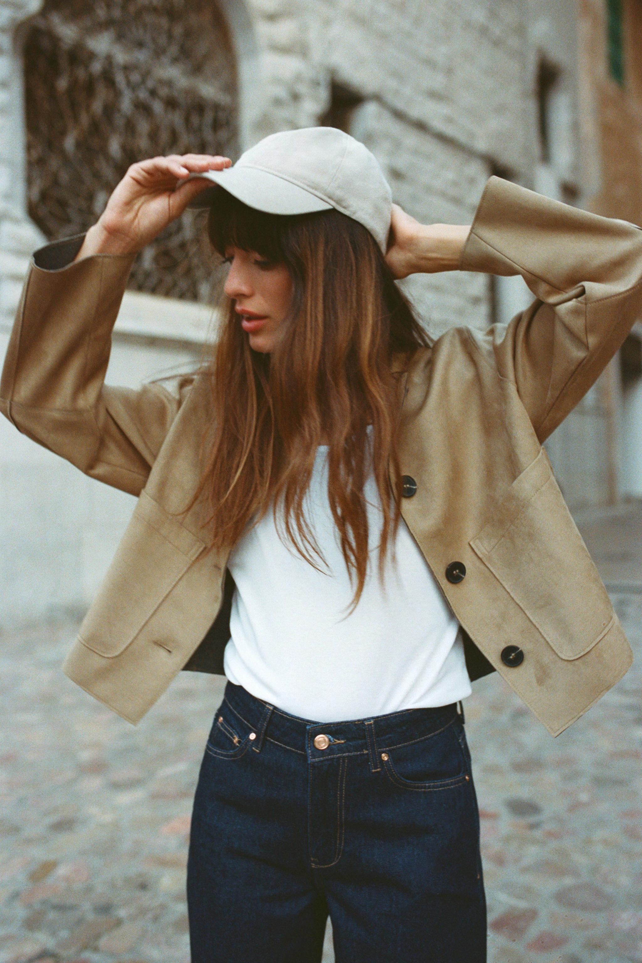 FAUX SUEDE JACKET camel ZARA United Kingdom