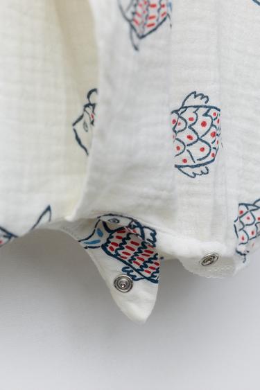 PRINTED FISH WRAP ROMPER - White by Zara - Image 4