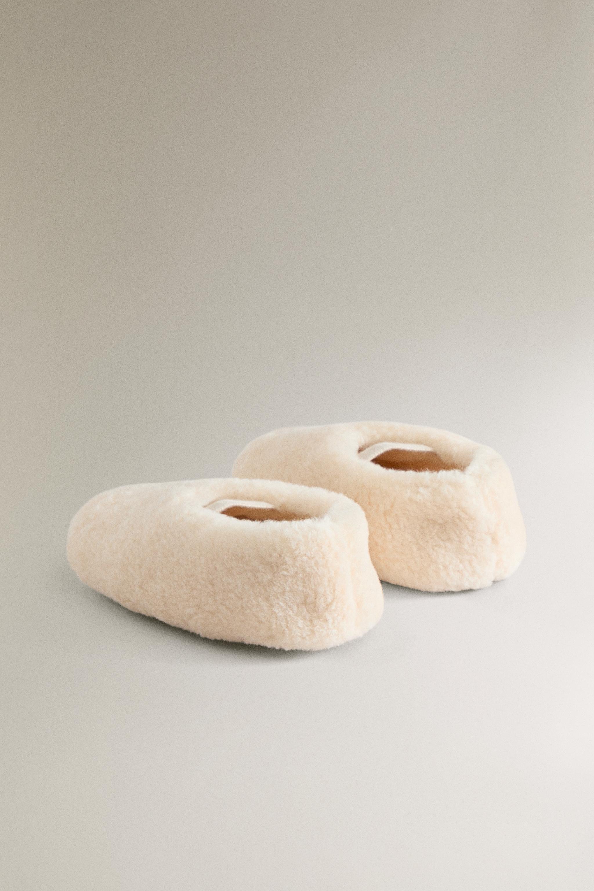 KIDS' FAUX SHEARLING BALLERINAS