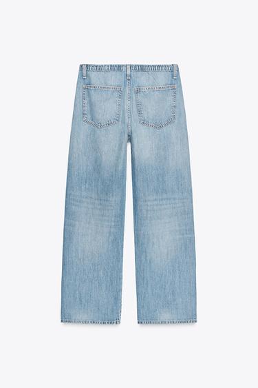 DRAWSTRING FLOWING TRF DENIM TROUSERS - Blue by Zara - Image 3