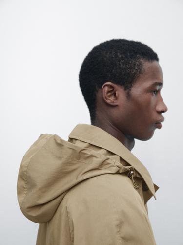 Zara Cotton blend parka with pockets - Beige