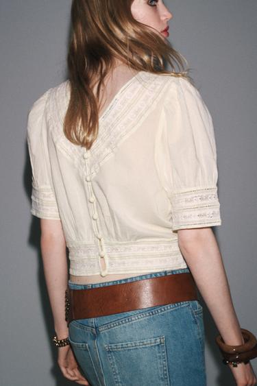 ZW COLLECTION ROMANTIC BLOUSE - Ecru by Zara - Image 2