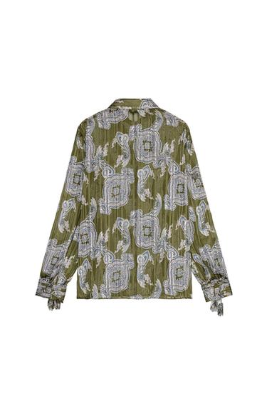 PRINTED SHIRT WITH METALLIC THREAD - Multicoloured by Zara