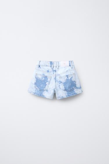 SHORT EN DENIM TIE DYE - Bleu clair de Zara - Image 1