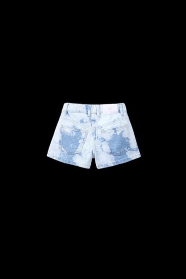 JEANS-BERMUDASHORTS MIT TIE-DYE-MUSTER - Hellblau von Zara