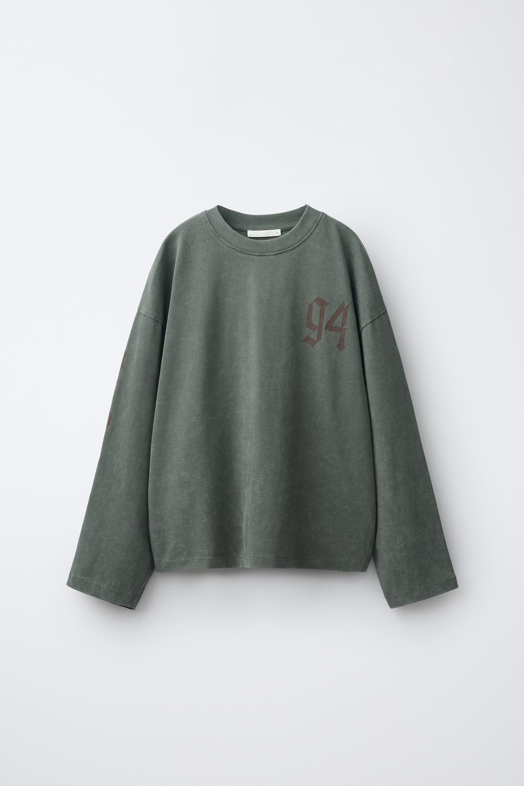 WASHED-EFFECT NUMBER T-SHIRT