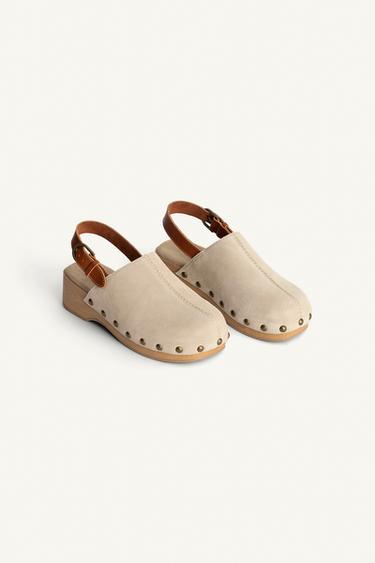 ZUECO PIEL TACHAS LIMITED EDITION - Beige de Zara