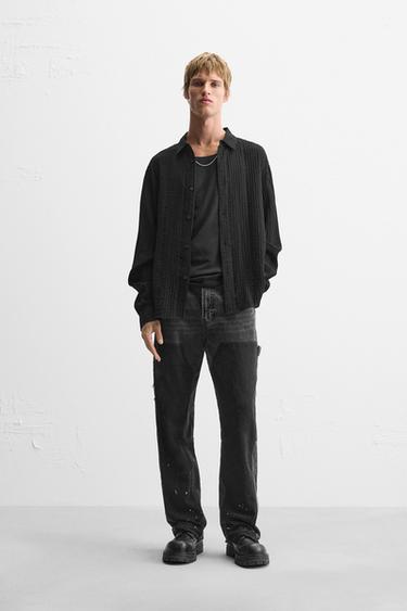 JACQUARD RELIEF SHIRT - Black by Zara