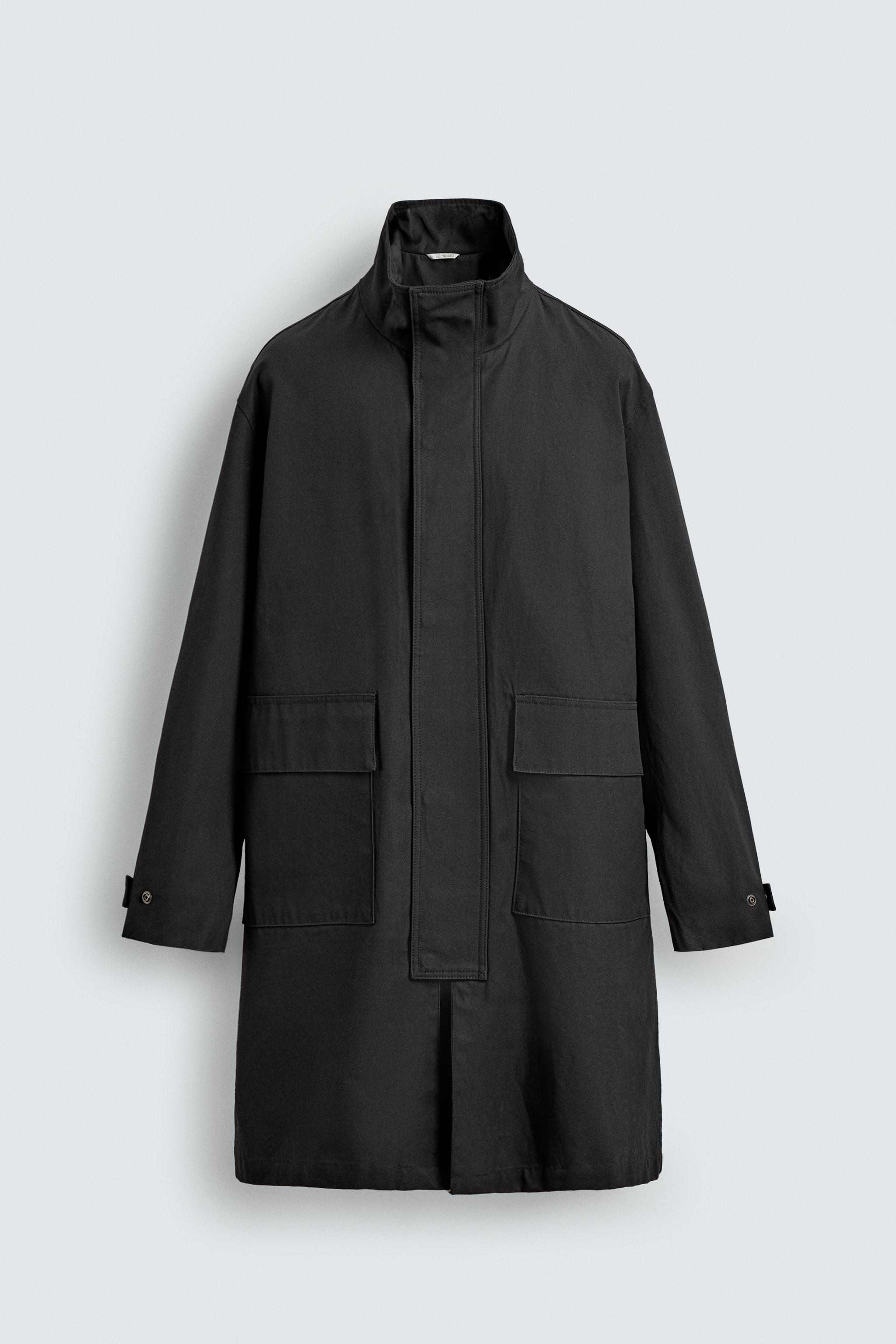 ワックスフィニッシュ トレンチコート - ダークグレー | ZARA Japan / 日本