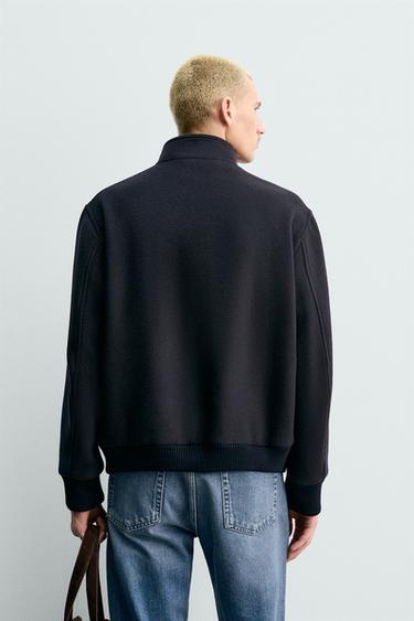 BLOUSON MÉLANGE LAINE MANTECO® ORIGINS - Bleu marine de Zara - Image 2