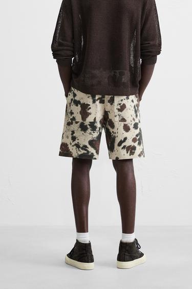 ANIMAL PRINT BERMUDA SHORTS - Sand / Black by Zara - Image 2