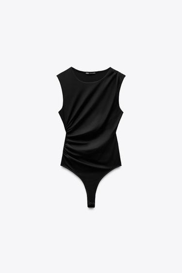 BODY POLIAMIDA FRUNCES - Negro de Zara