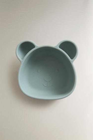 KIDS' BEAR SILICONE BOWL - Blue by Zara - Image 0