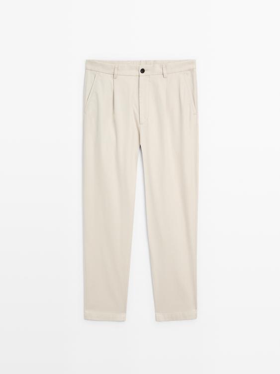 Relaxed fit cotton trousers