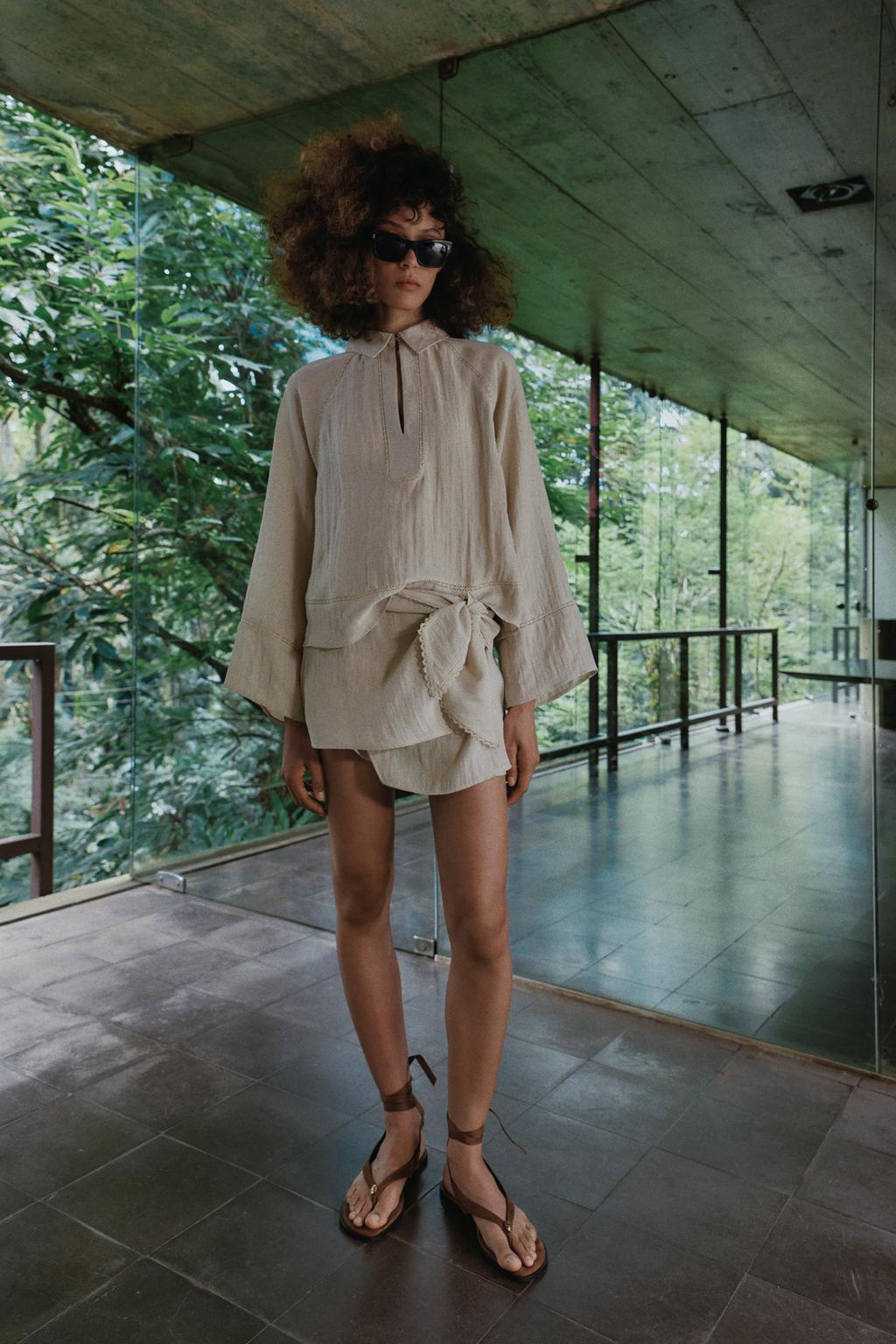 RUSTIC LACE INSERT BLOUSE - image 2