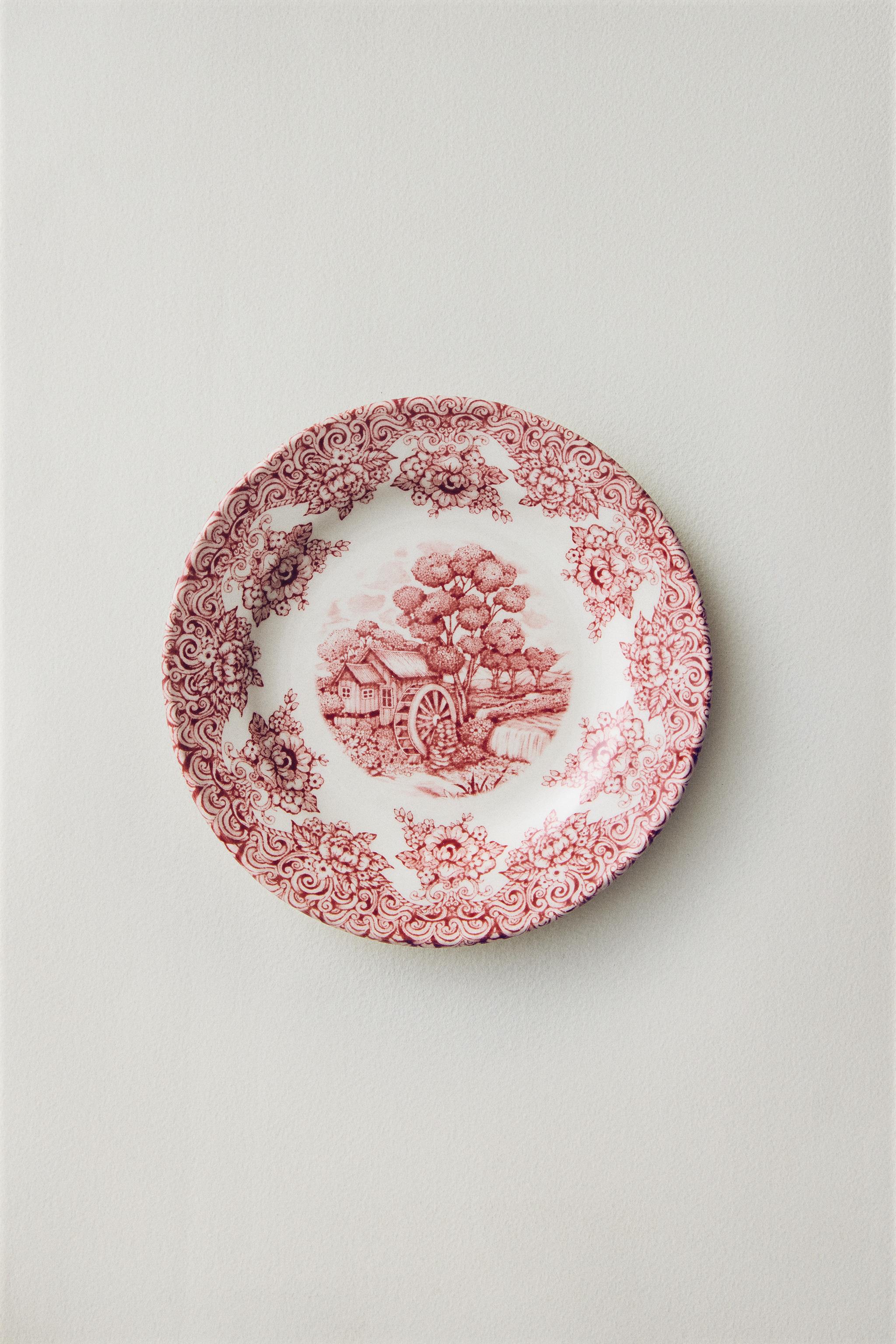 FLORAL LANDSCAPE EARTHENWARE SIDE PLATE